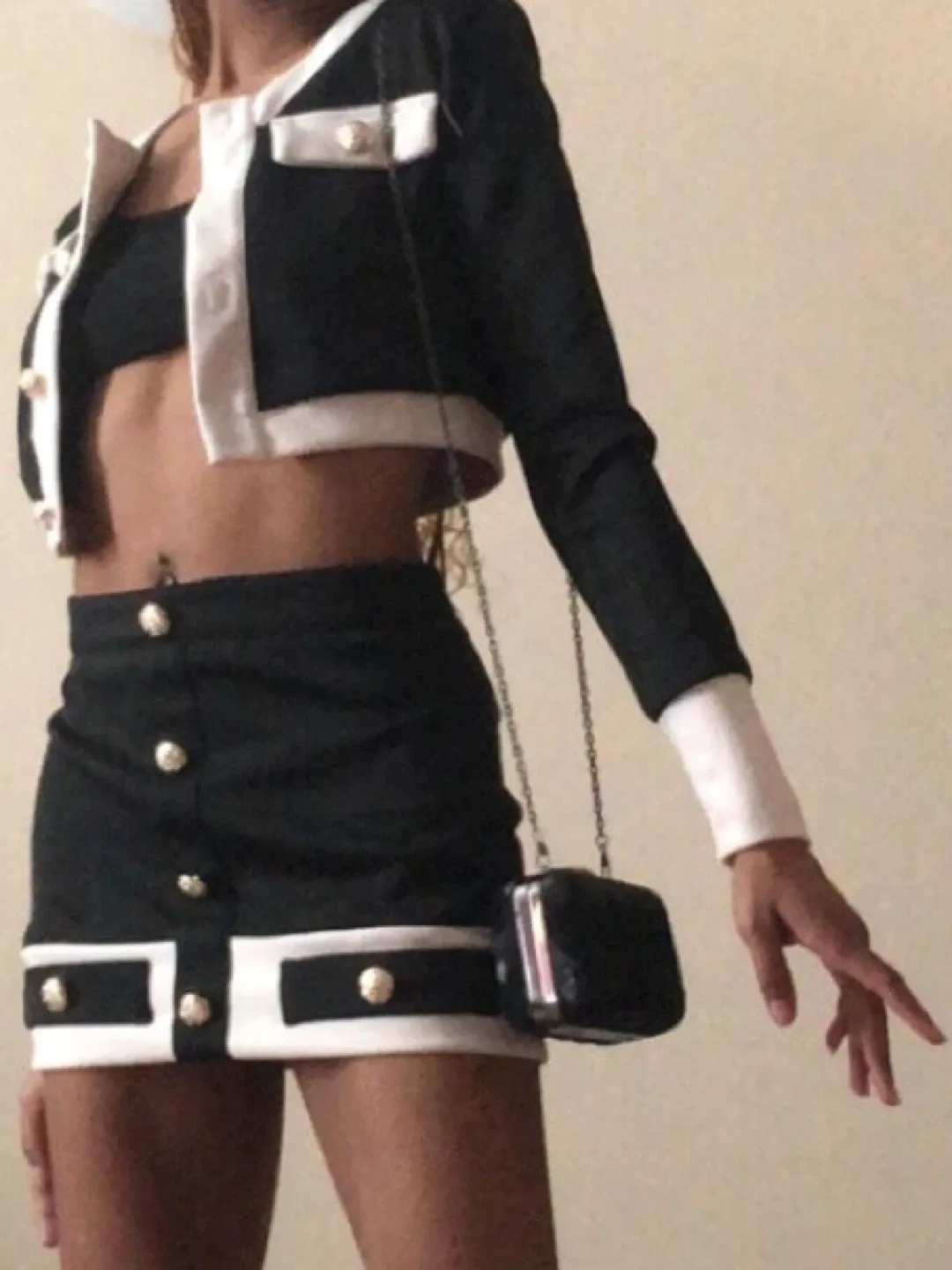 Sequin Black Clutch Purse with Chain image indicator(4)