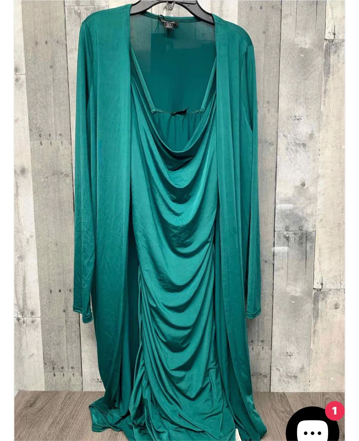 🥕 Boohoo Dark Green Dress & Cardigan Set - Size 10 - photo 4