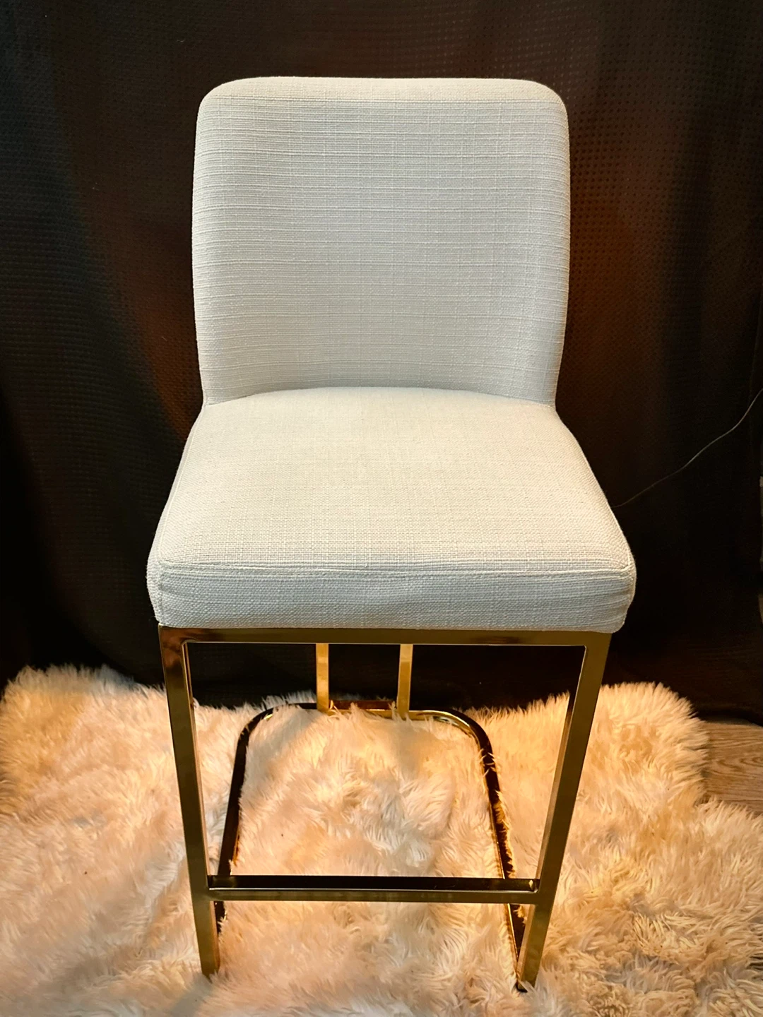Gold and White Bar Stool - photo 4