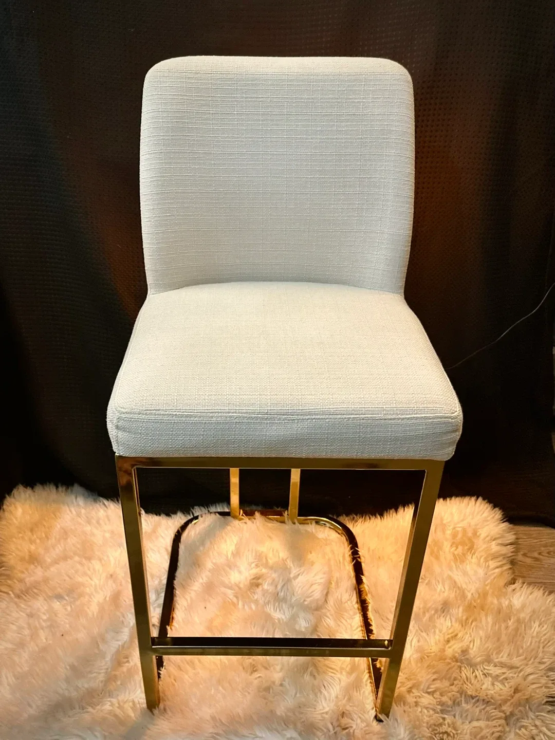 Gold and White Bar Stool image indicator(4)