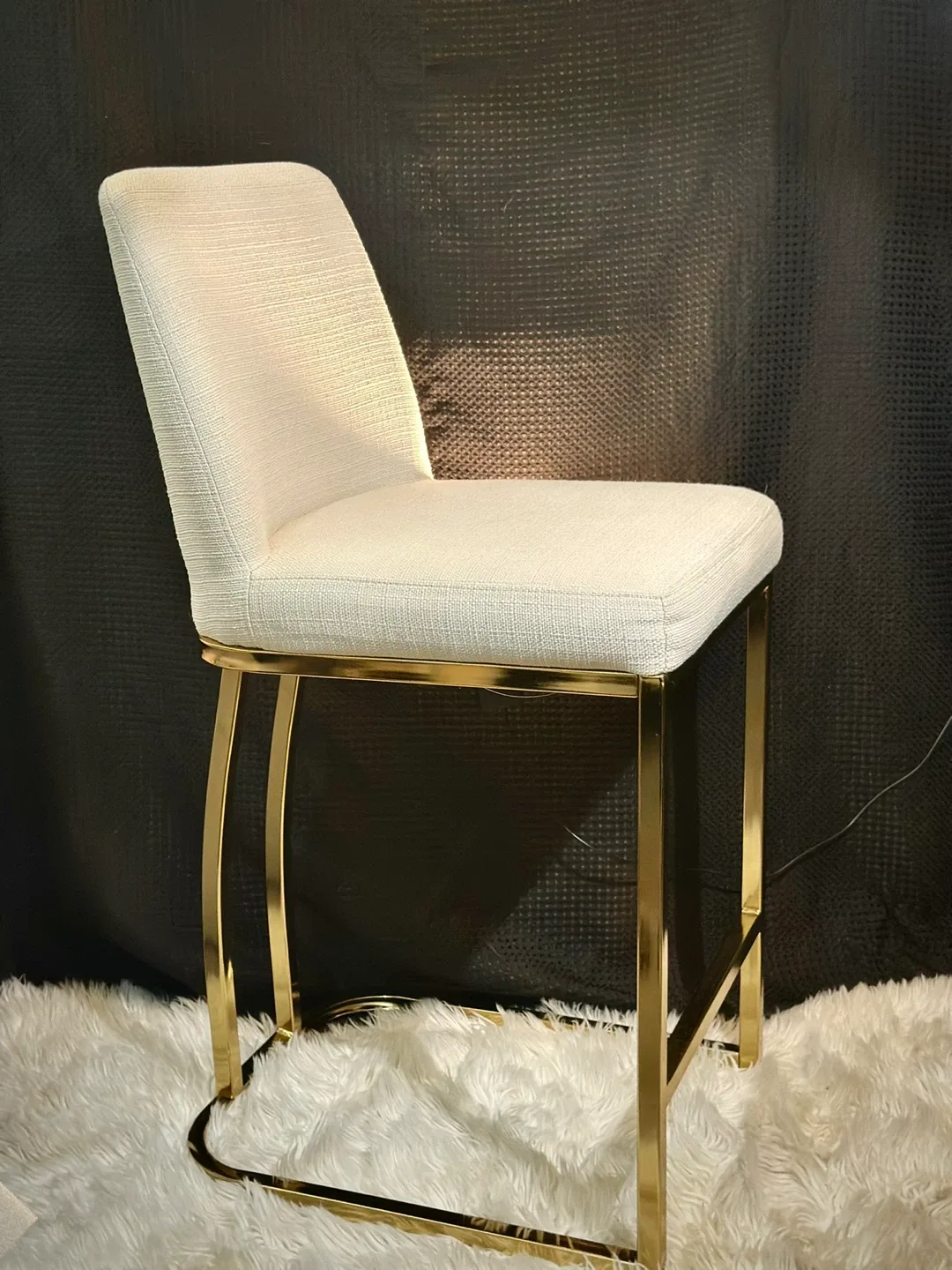 Gold and White Bar Stool image indicator(6)