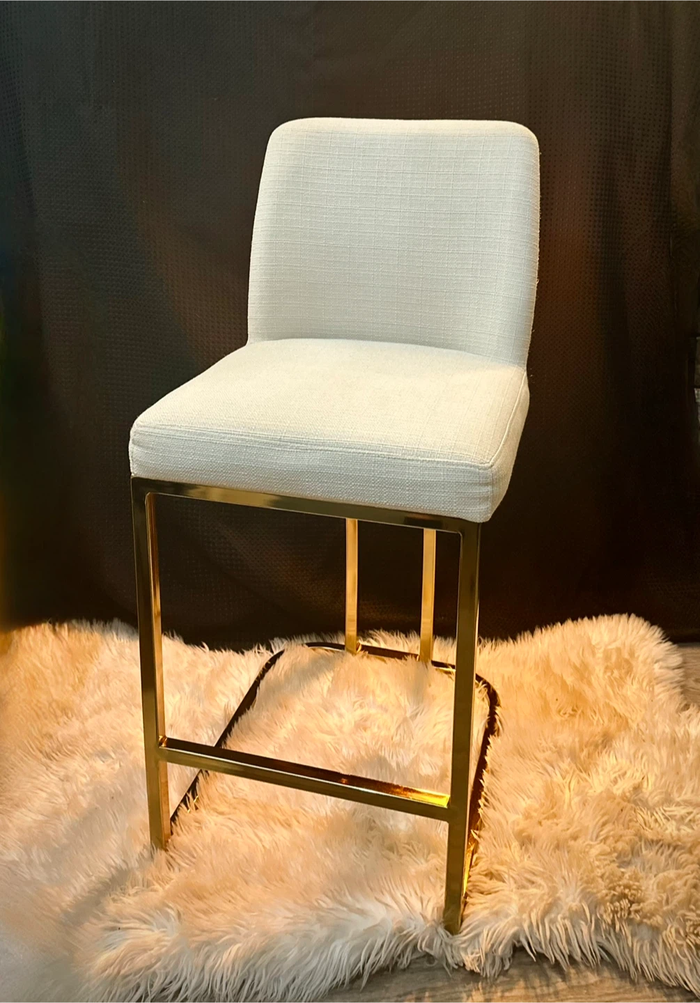 Gold and White Bar Stool