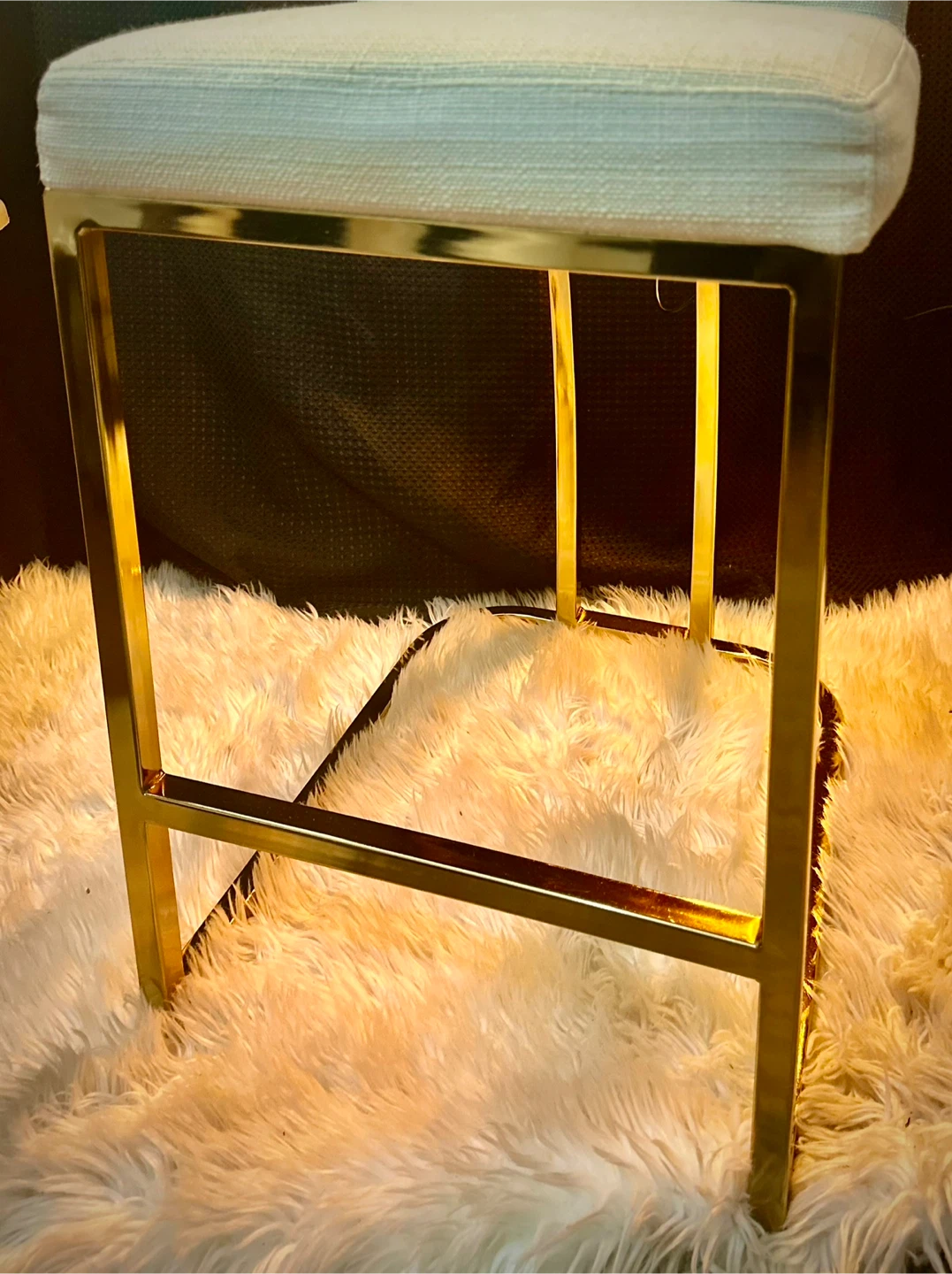 Gold and White Bar Stool - photo 2