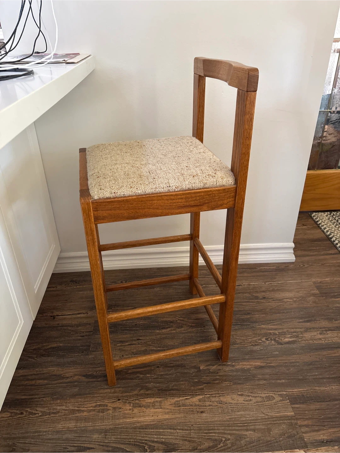 Oak wooden bar stool - photo 2