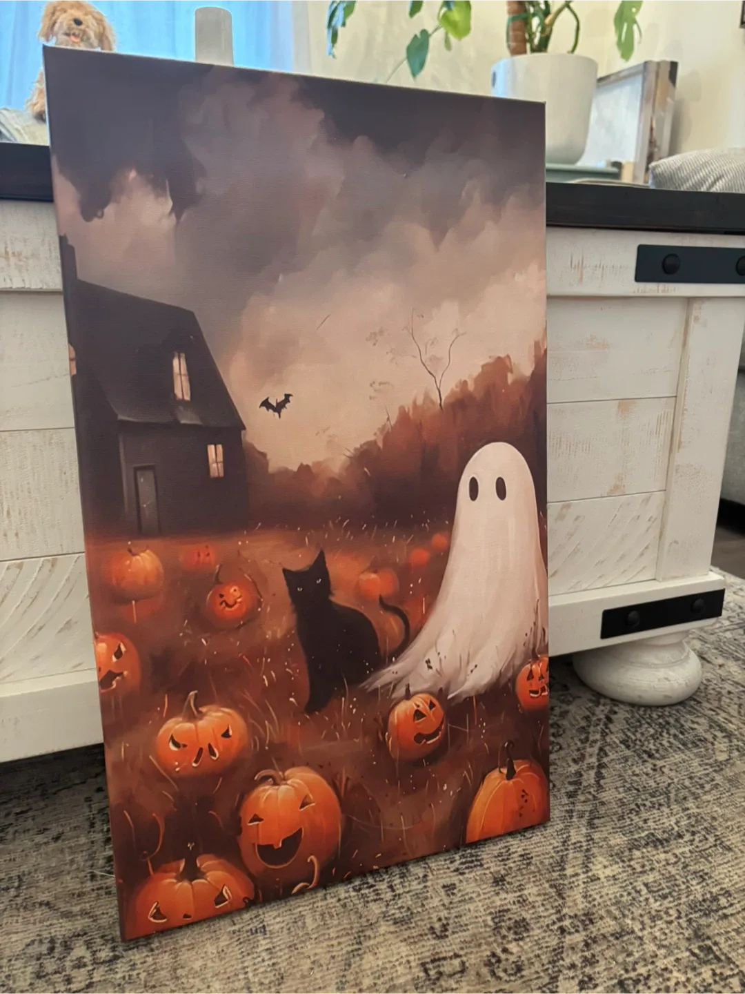 Halloween Ghost & Cat Pumpkin Patch Canvas Print image indicator(3)