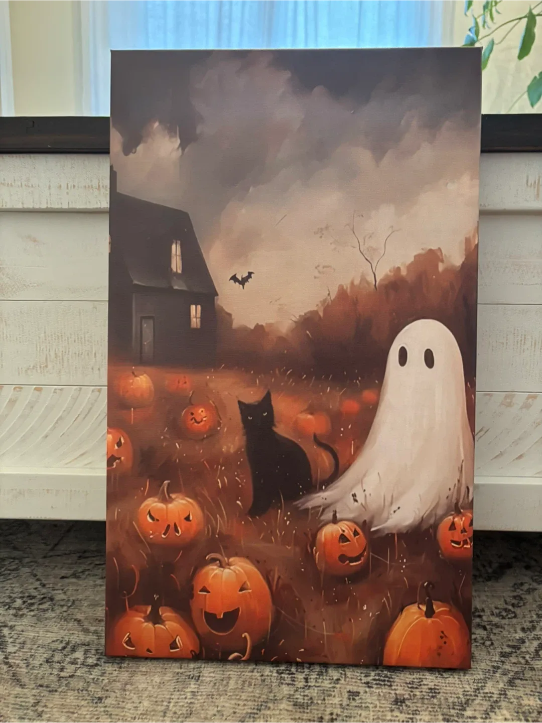 Halloween Ghost & Cat Pumpkin Patch Canvas Print image indicator(6)