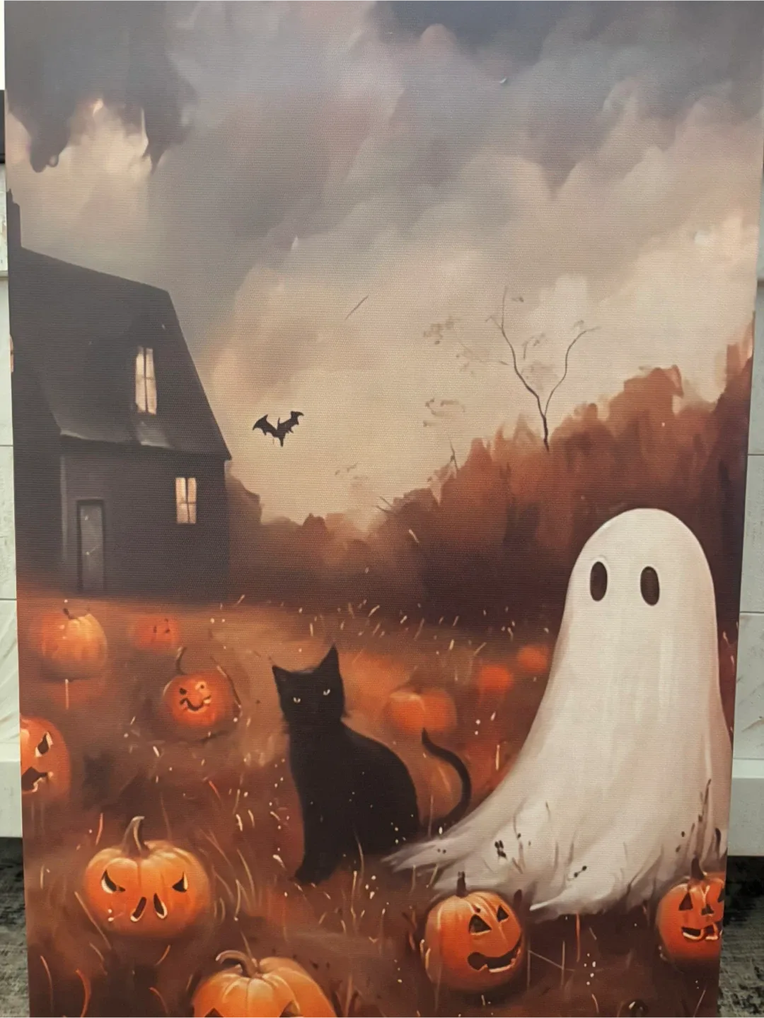Halloween Ghost & Cat Pumpkin Patch Canvas Print image indicator(4)