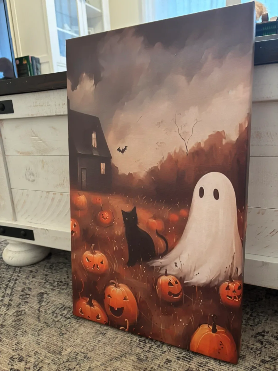 Halloween Ghost & Cat Pumpkin Patch Canvas Print image indicator(5)