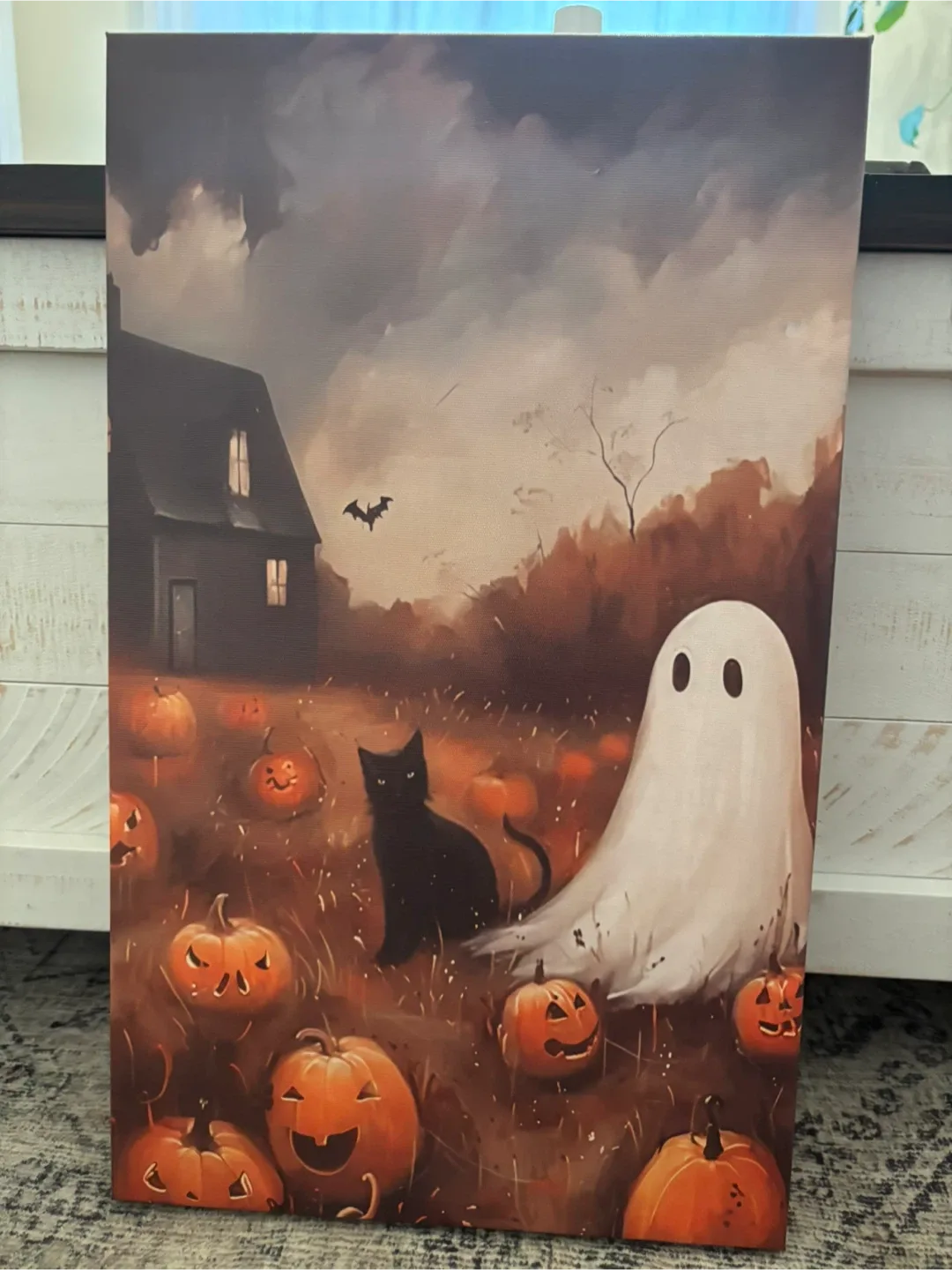 Halloween Ghost & Cat Pumpkin Patch Canvas Print image indicator(7)