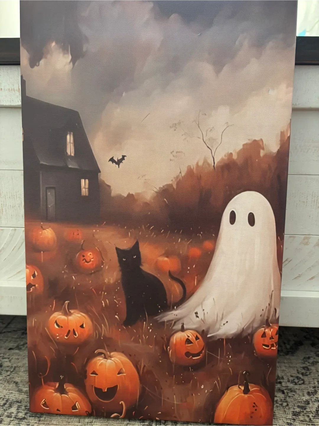 Halloween Ghost & Cat Pumpkin Patch Canvas Print image indicator(8)