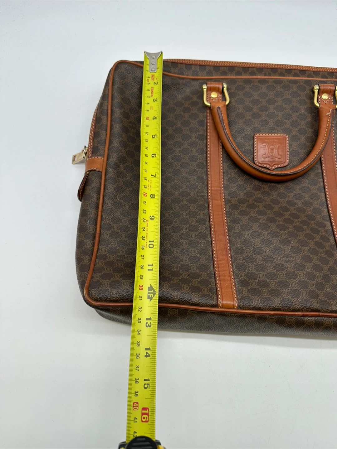 Celine Macadam Brown Leather Travel Bag - photo 5