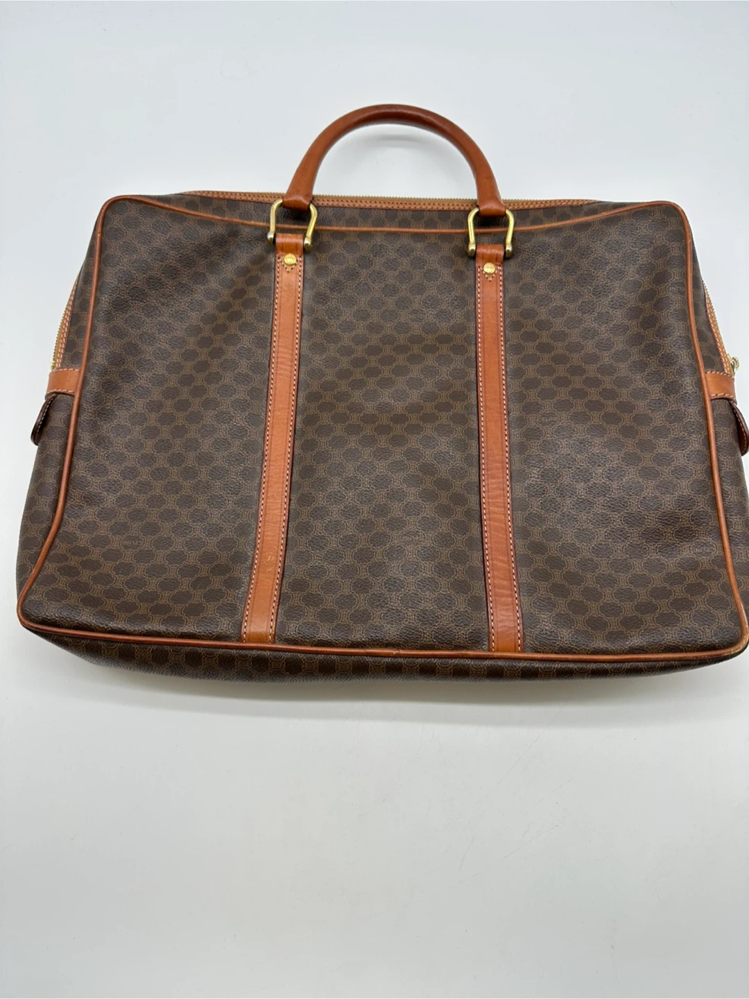 Celine Macadam Brown Leather Travel Bag - photo 2