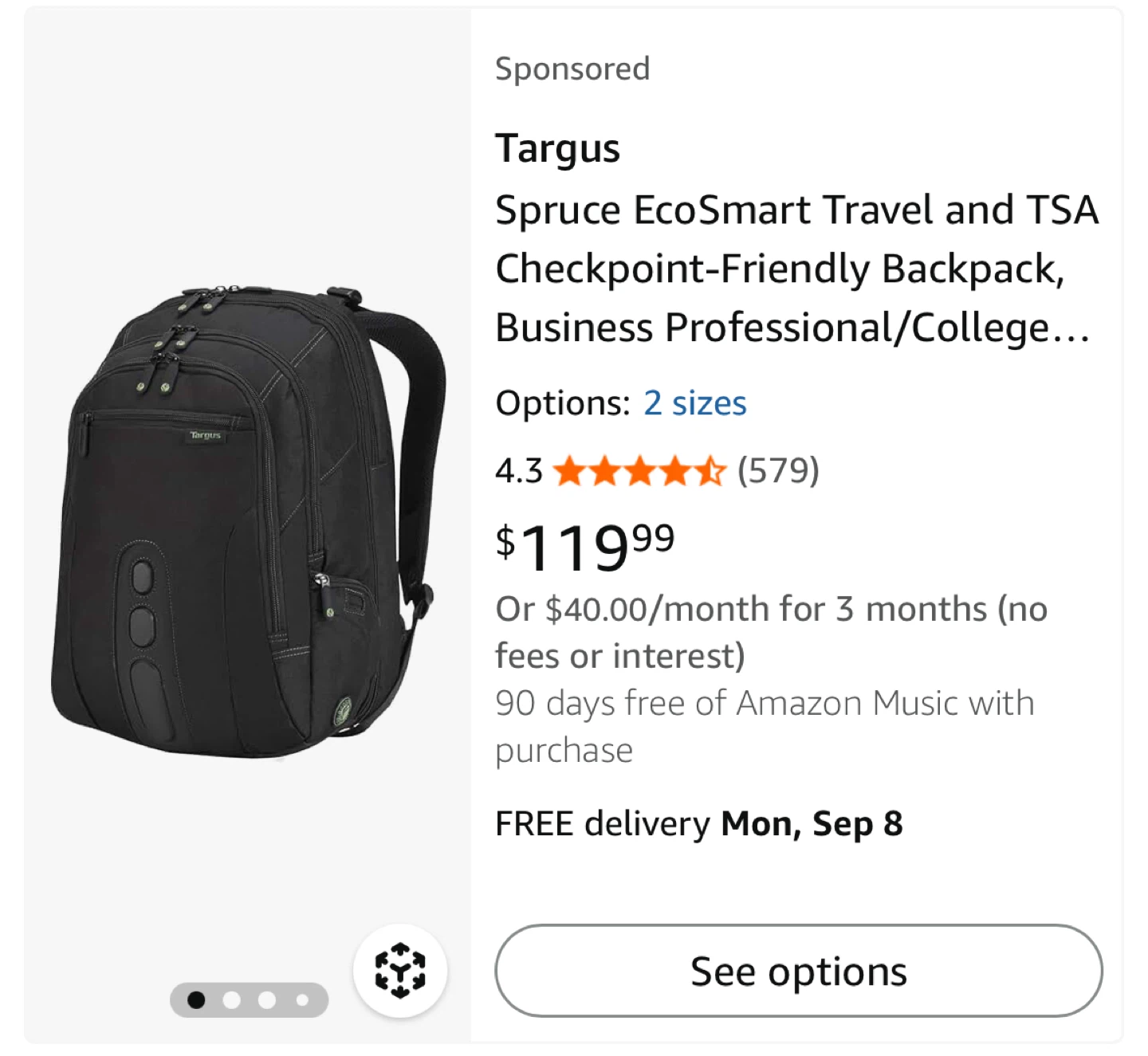 NEW Targus work/school backpack - photo 5