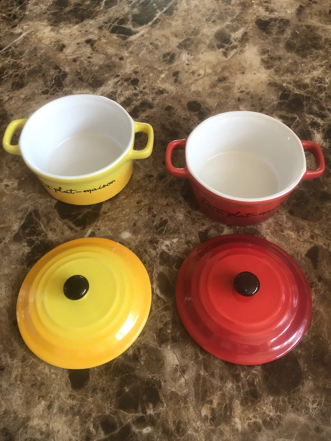 Petit Plat Maison Mini Casserole Dishes - Yellow & Red image indicator(3)