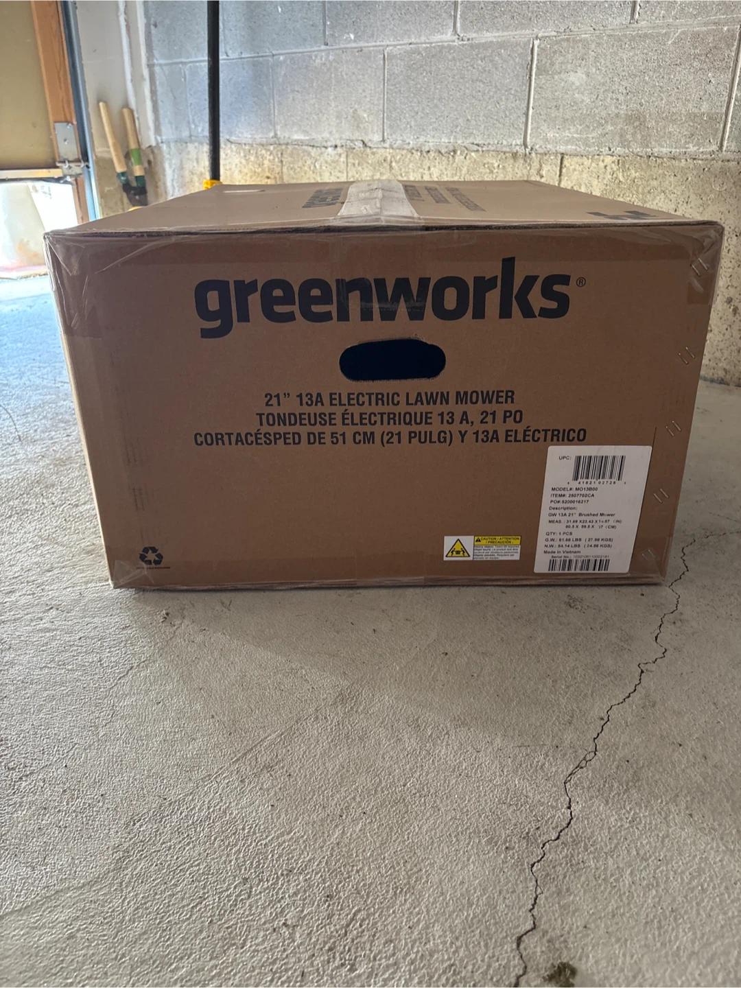 Greenworks 21" 13A Electric Lawn Mower - New in Box! - photo 3