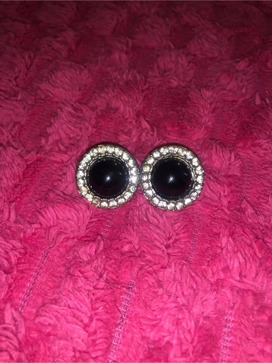 Black & Rhinestone Stud Earrings thumbnail