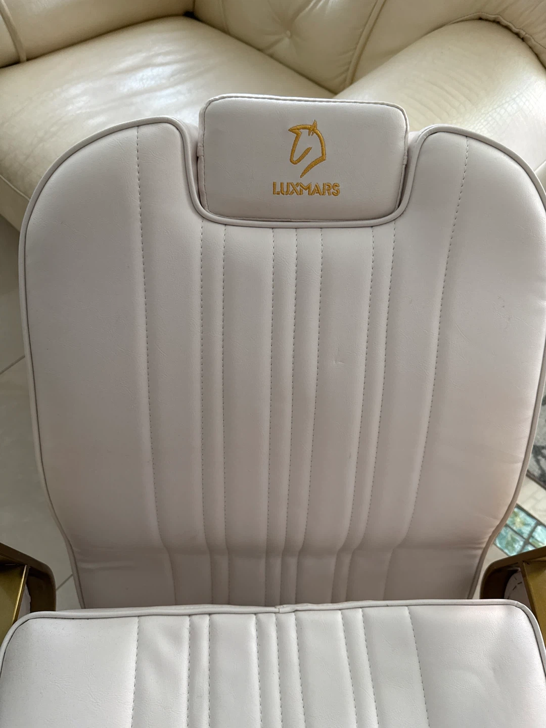 Luxmars White & Gold Salon/Barber Chair - photo 4