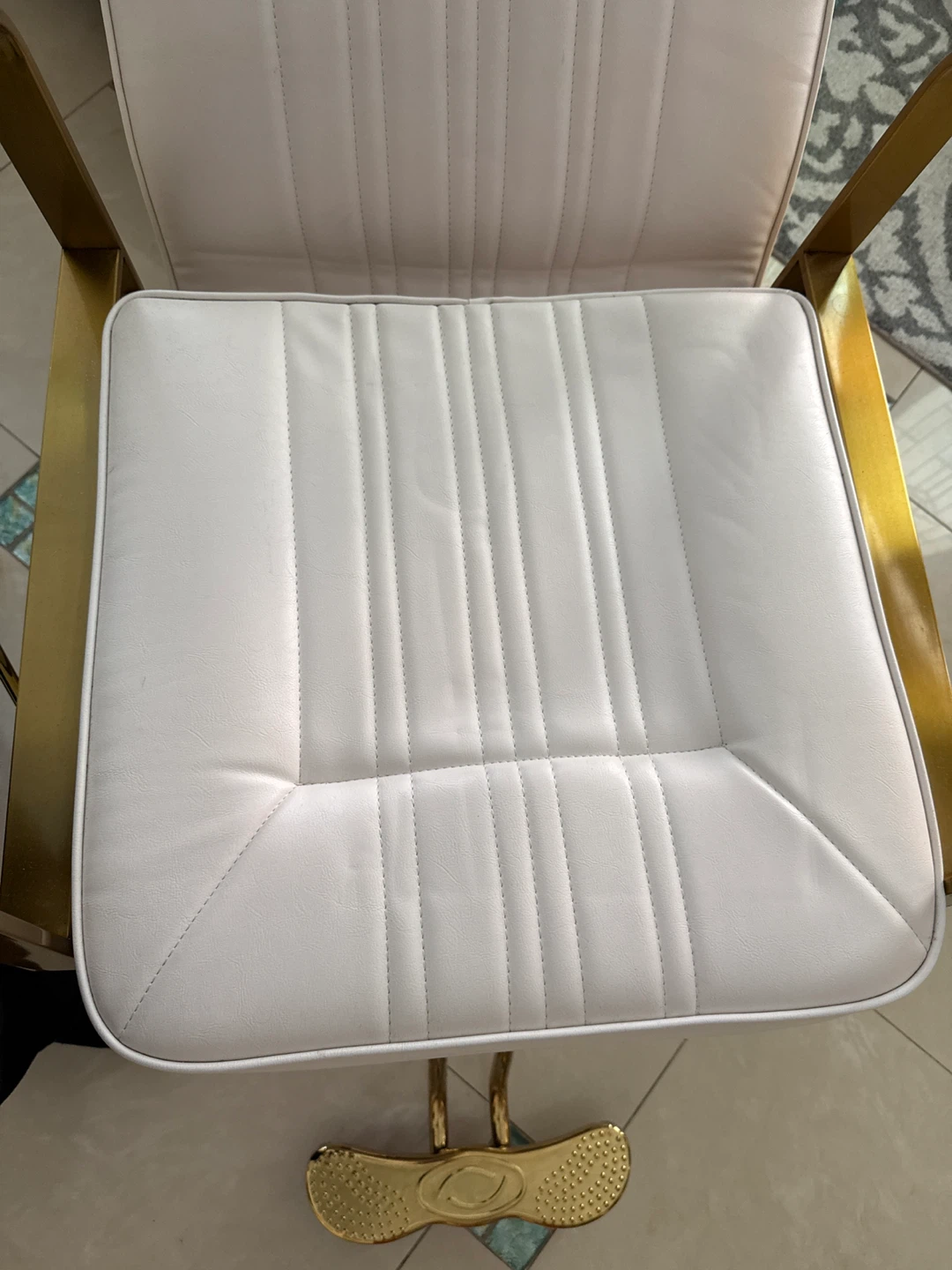 Luxmars White & Gold Salon/Barber Chair - photo 3