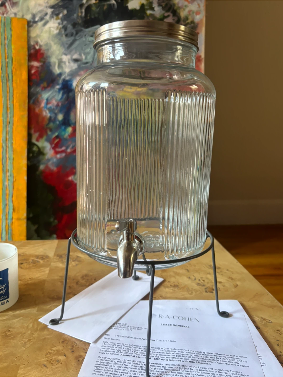 Glass Beverage Dispenser with Spigot