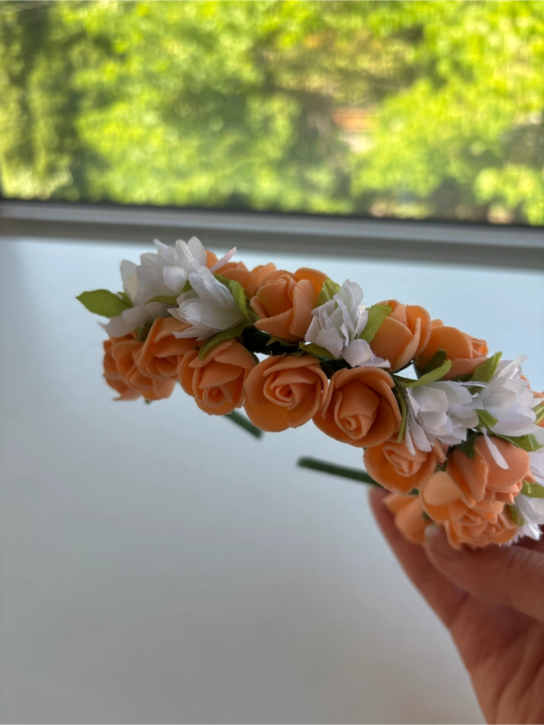 Orange Floral Headband - photo 3