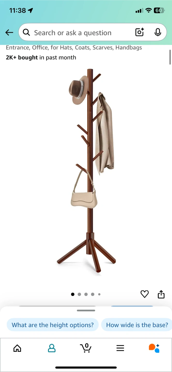 8-Hook Pinewood Coat Rack