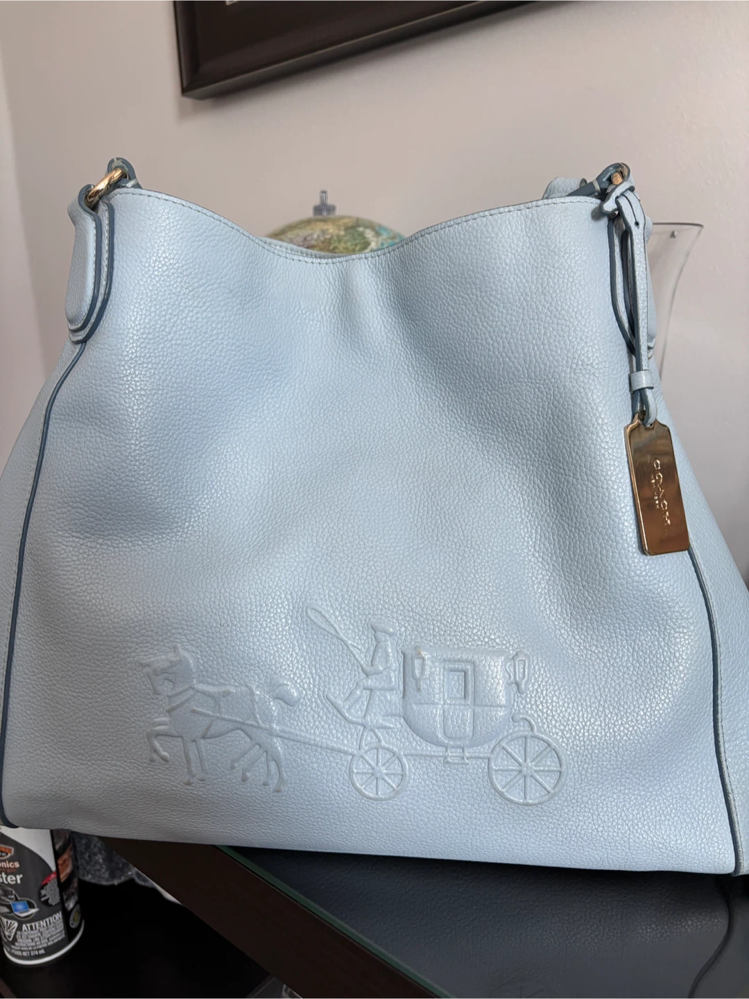 Coach Light Blue Leather Shoulder Bag - photo 2
