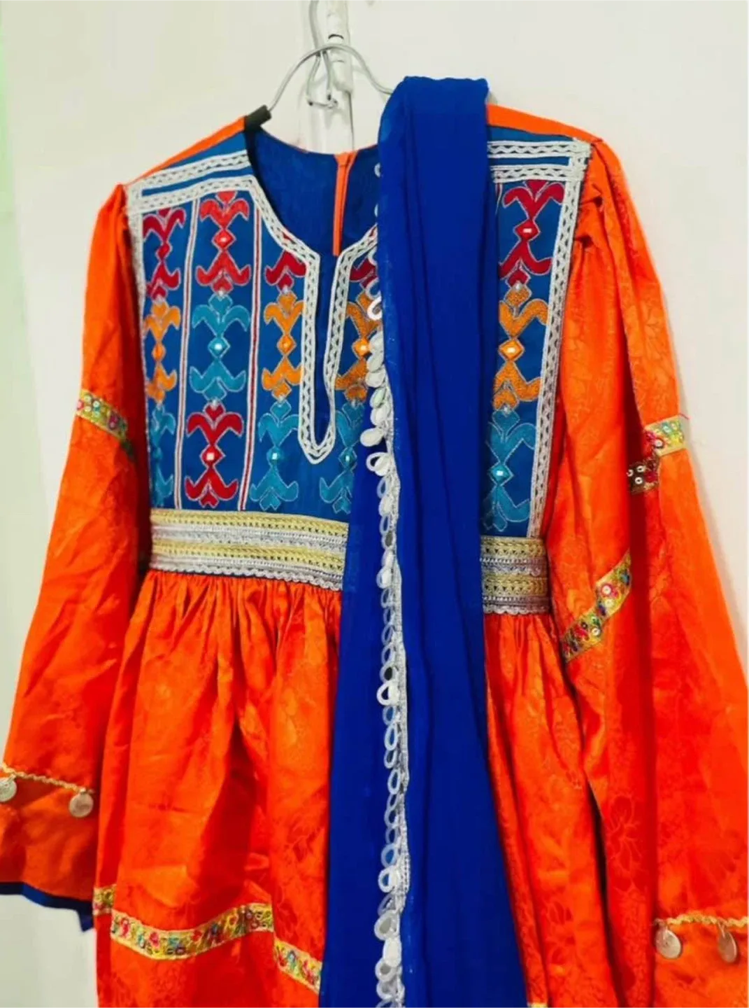 Orange & Blue afghani dress image indicator(3)