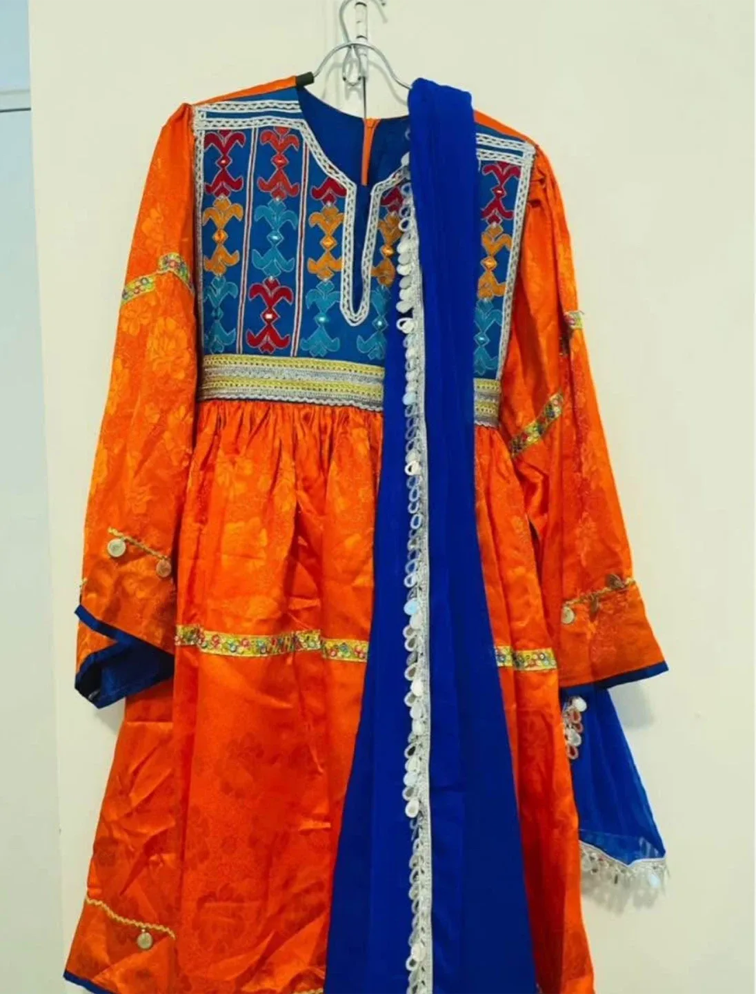 Orange & Blue afghani dress image indicator(2)