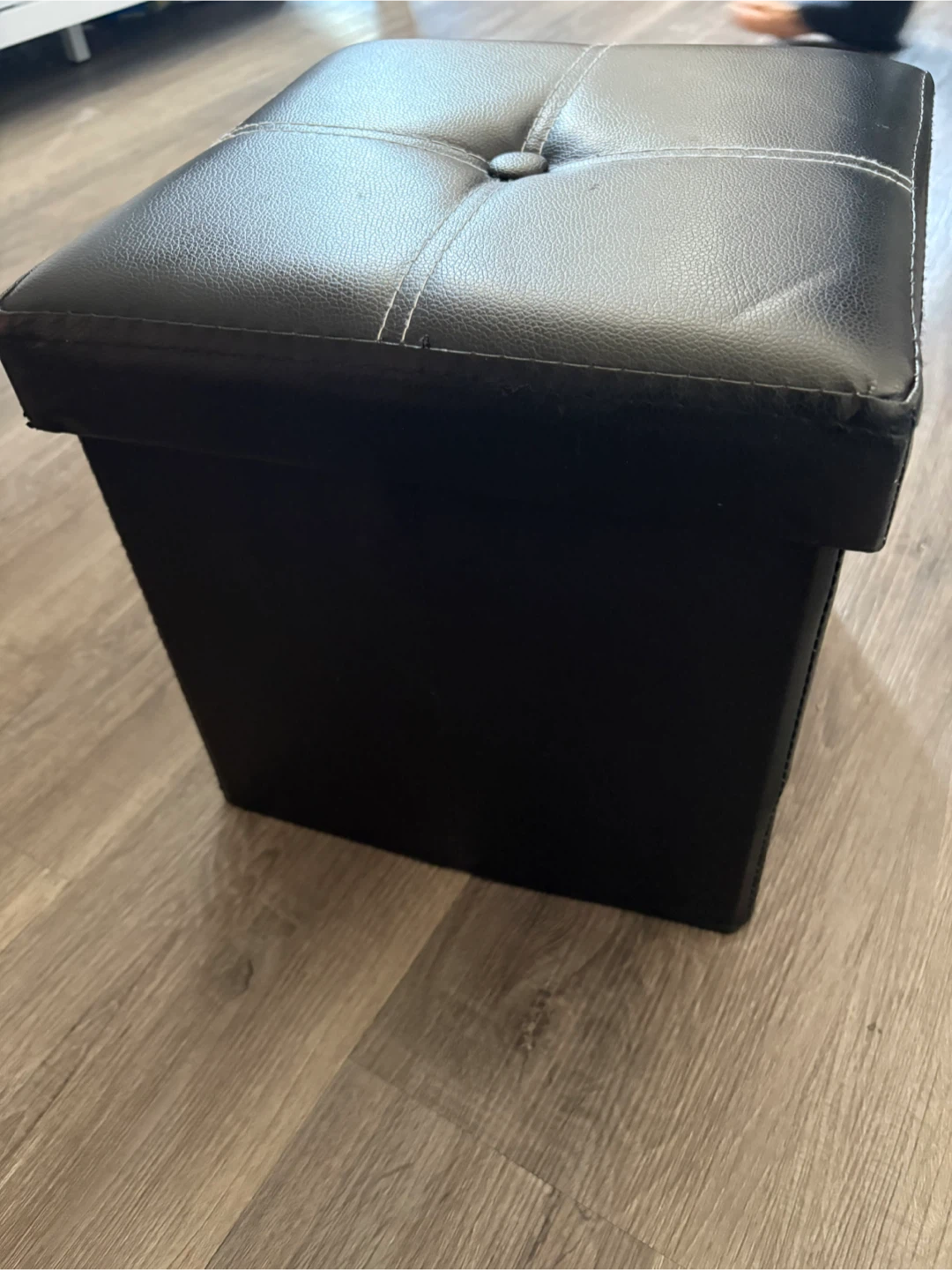 Black leather storage ottoman! - photo 4