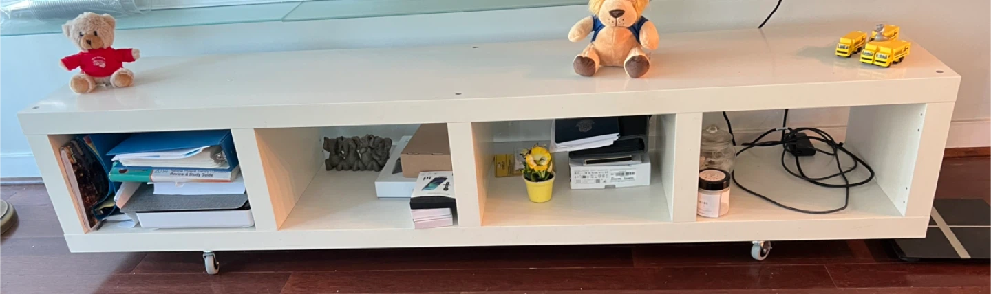 White TV Stand with Wheels - photo 2