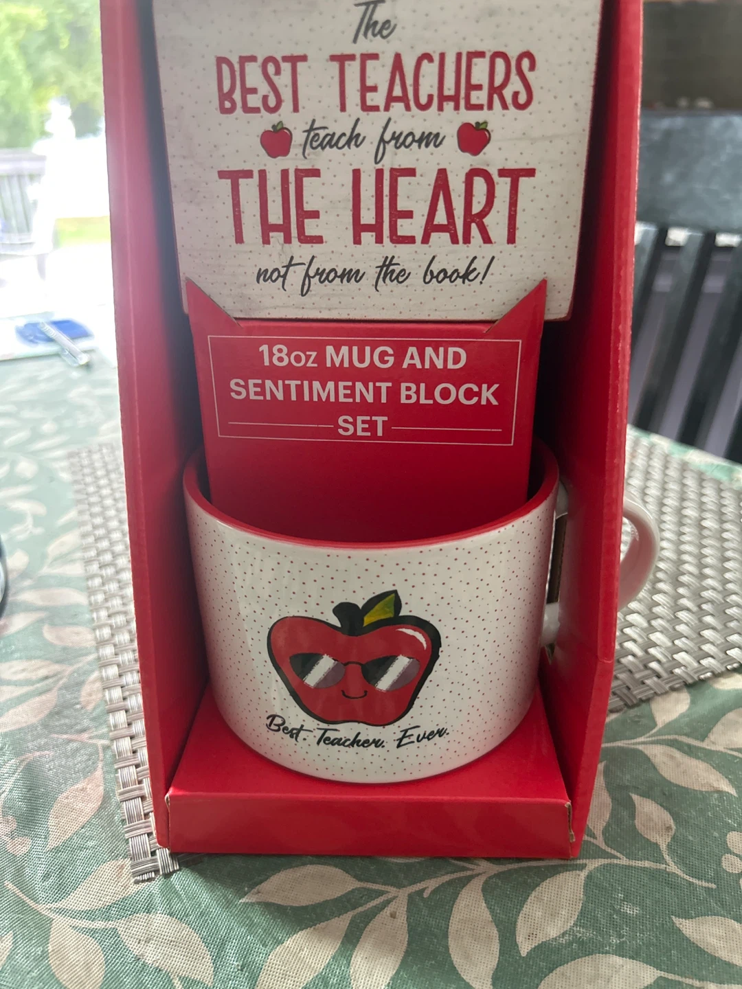 18oz Mug and Sentiment Block Set - Teacher Gift