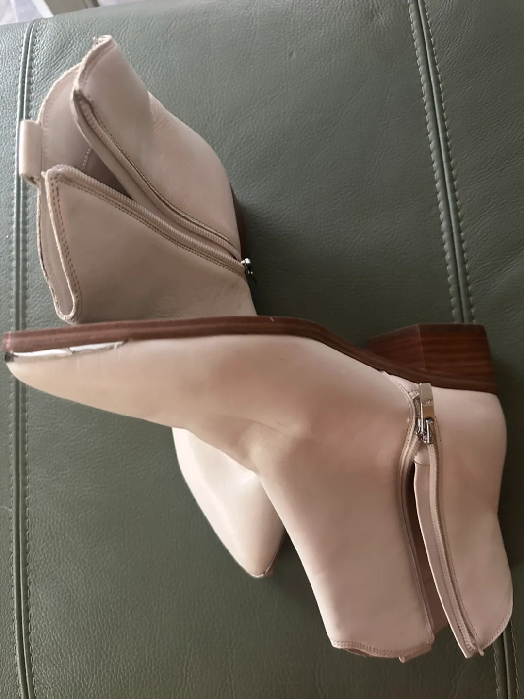 Marc Fisher White Leather Booties - Size 8M thumbnail
