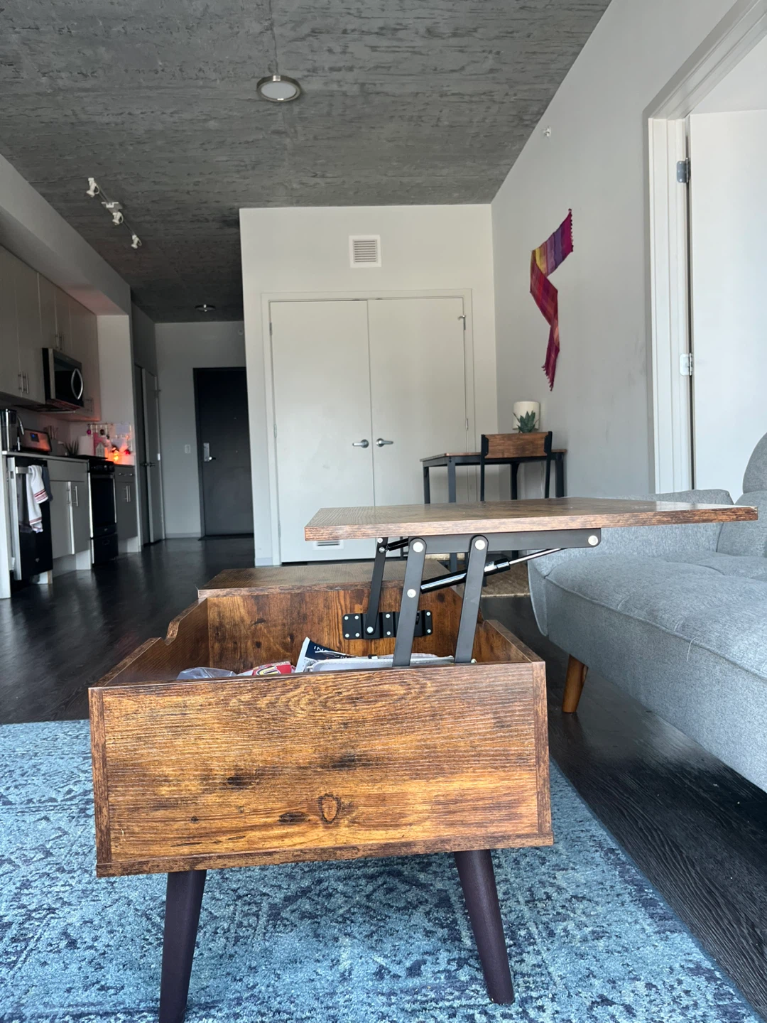 Lift Top Coffee Table - Rustic Brown - photo 3