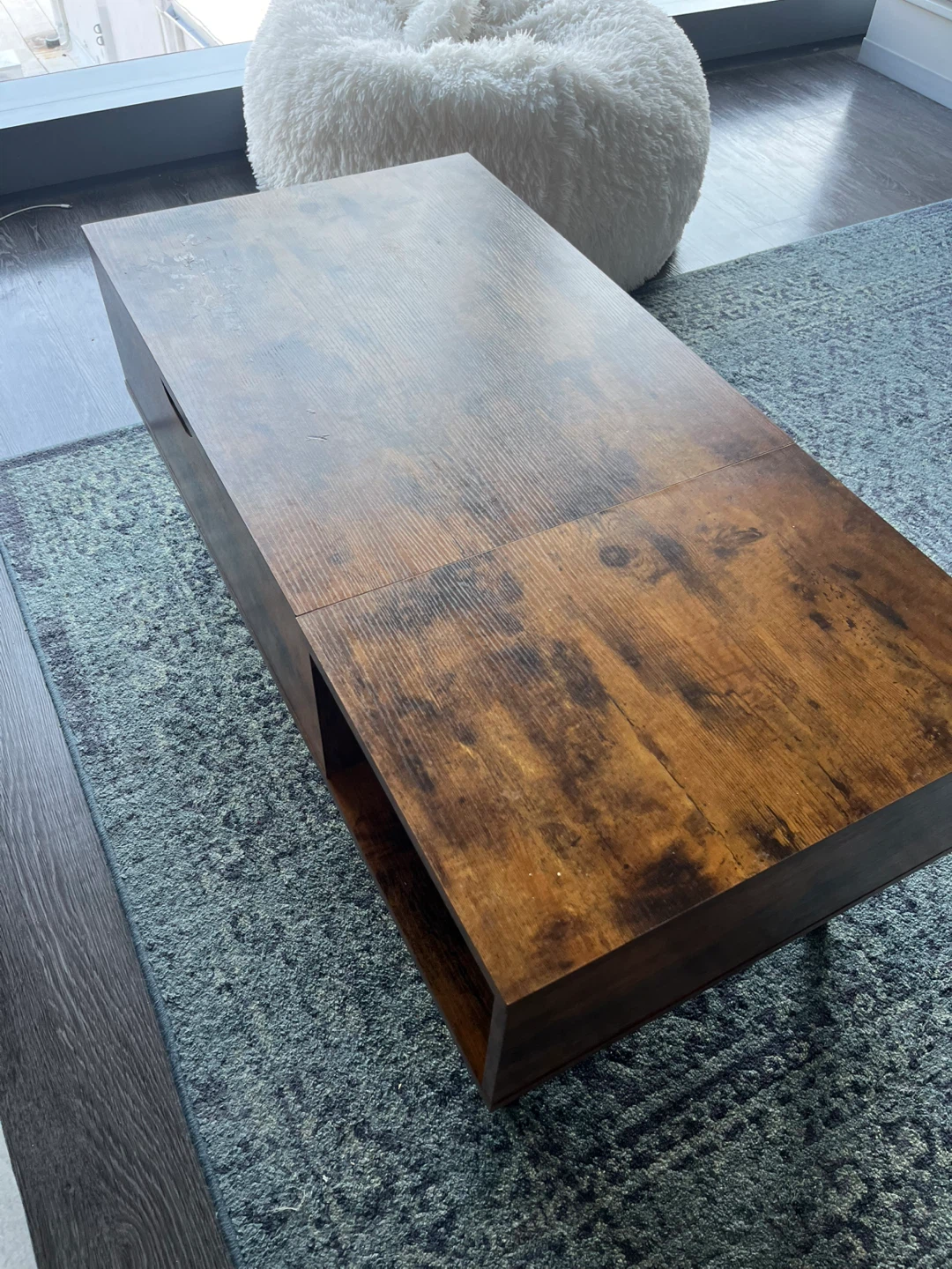 Lift Top Coffee Table - Rustic Brown - photo 2