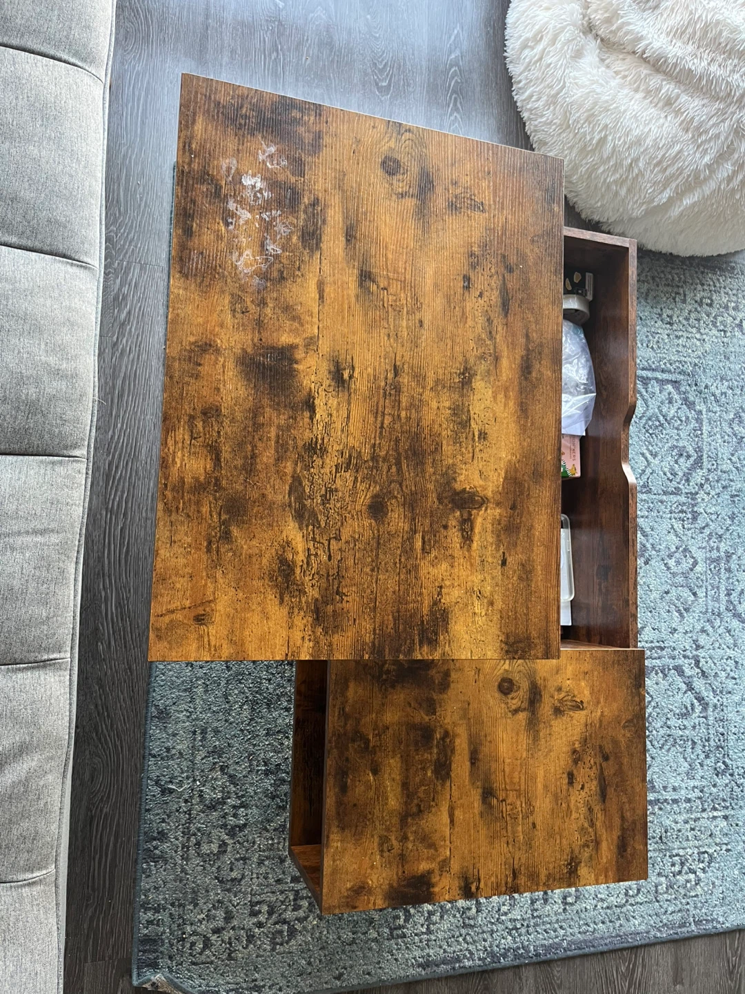 Lift Top Coffee Table - Rustic Brown - photo 4