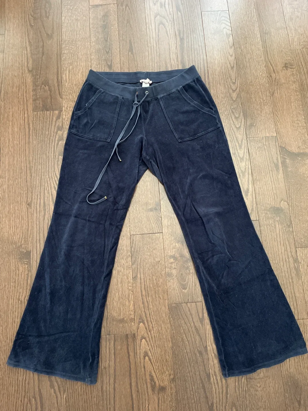 Juicy Couture Navy Blue Velour Pants - size large thumbnail