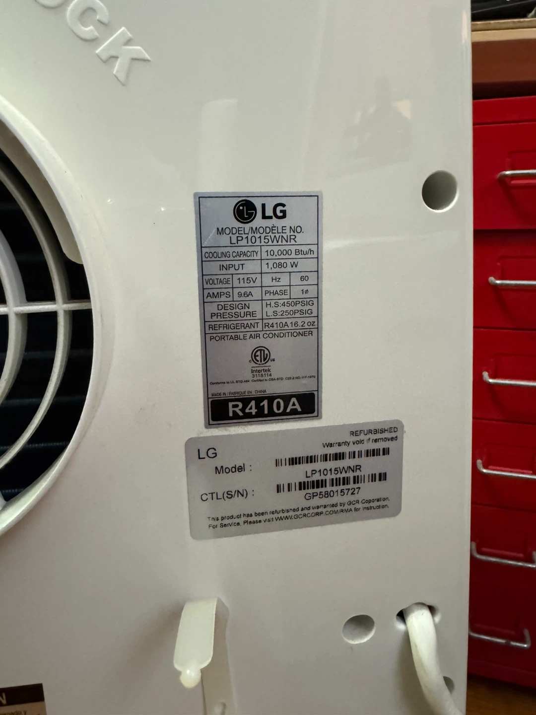 LG Portable Air Conditioner 10,000 BTU - photo 3