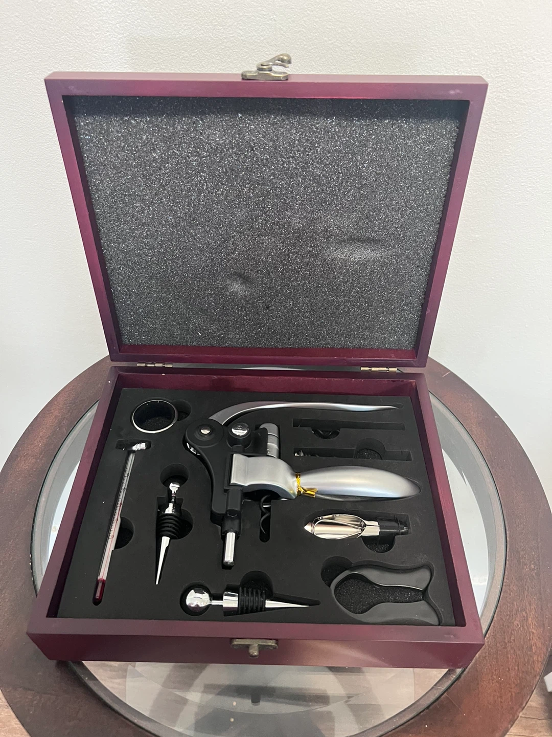 Corkscrew Bar Set in Wooden Box