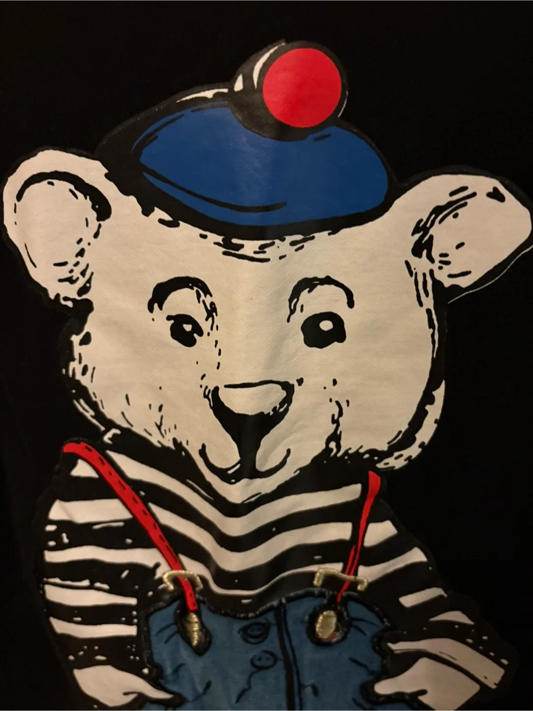 Korea Black Long Sleeve Shirt with Bear Design image indicator(2)