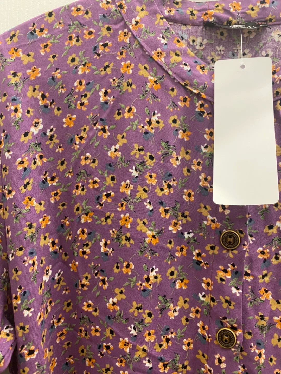 Purple Floral Print Dress with Belt image indicator(2)