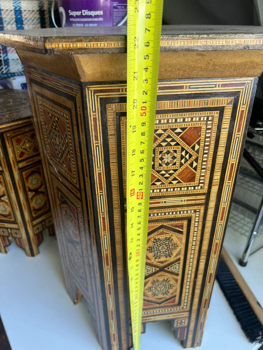 Set of 3 Vintage Inlaid Wood Side Tables - photo 5