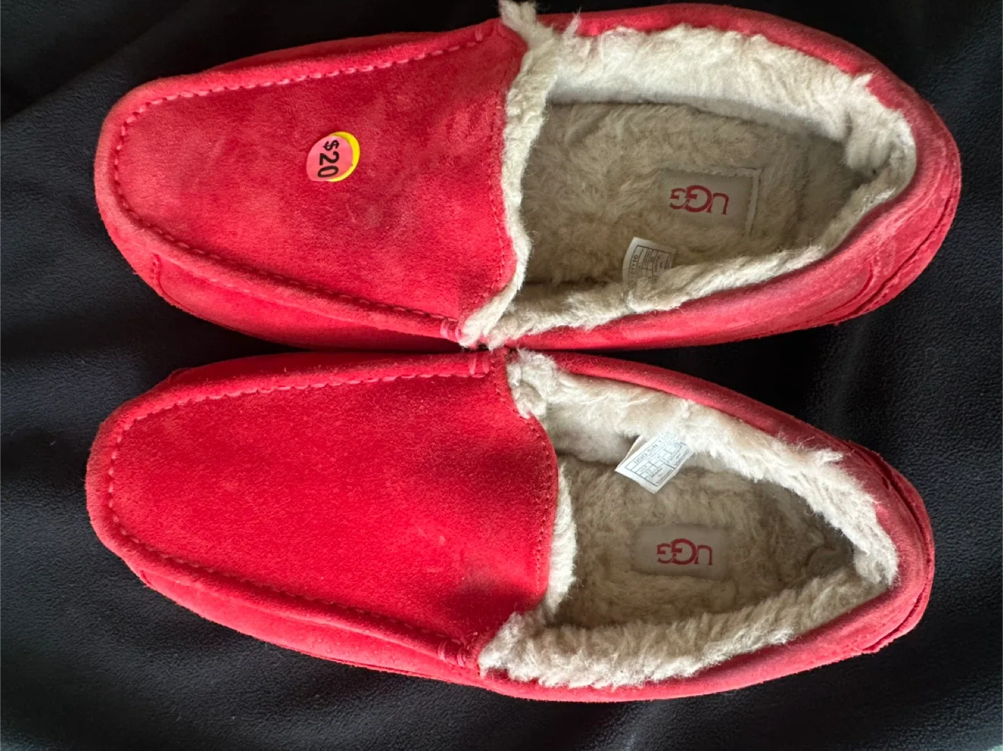 UGG Red Suede Slippers, Size 12 thumbnail