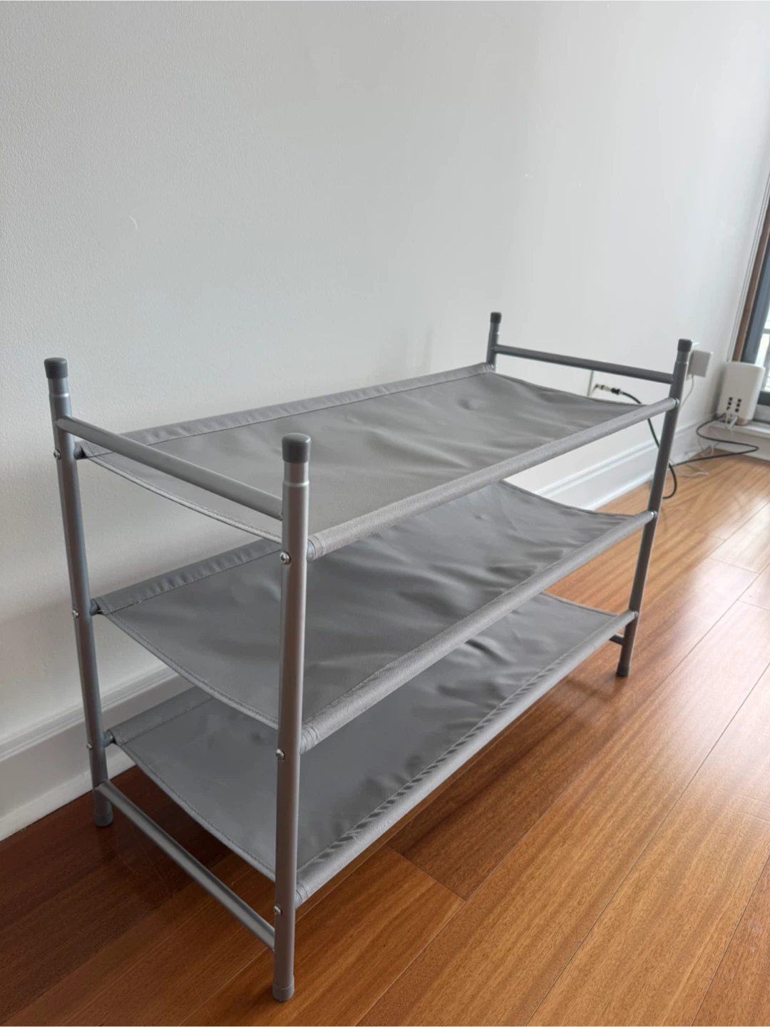 Stackable Ease 3-Tier Shoe Rack, Grey - photo 5