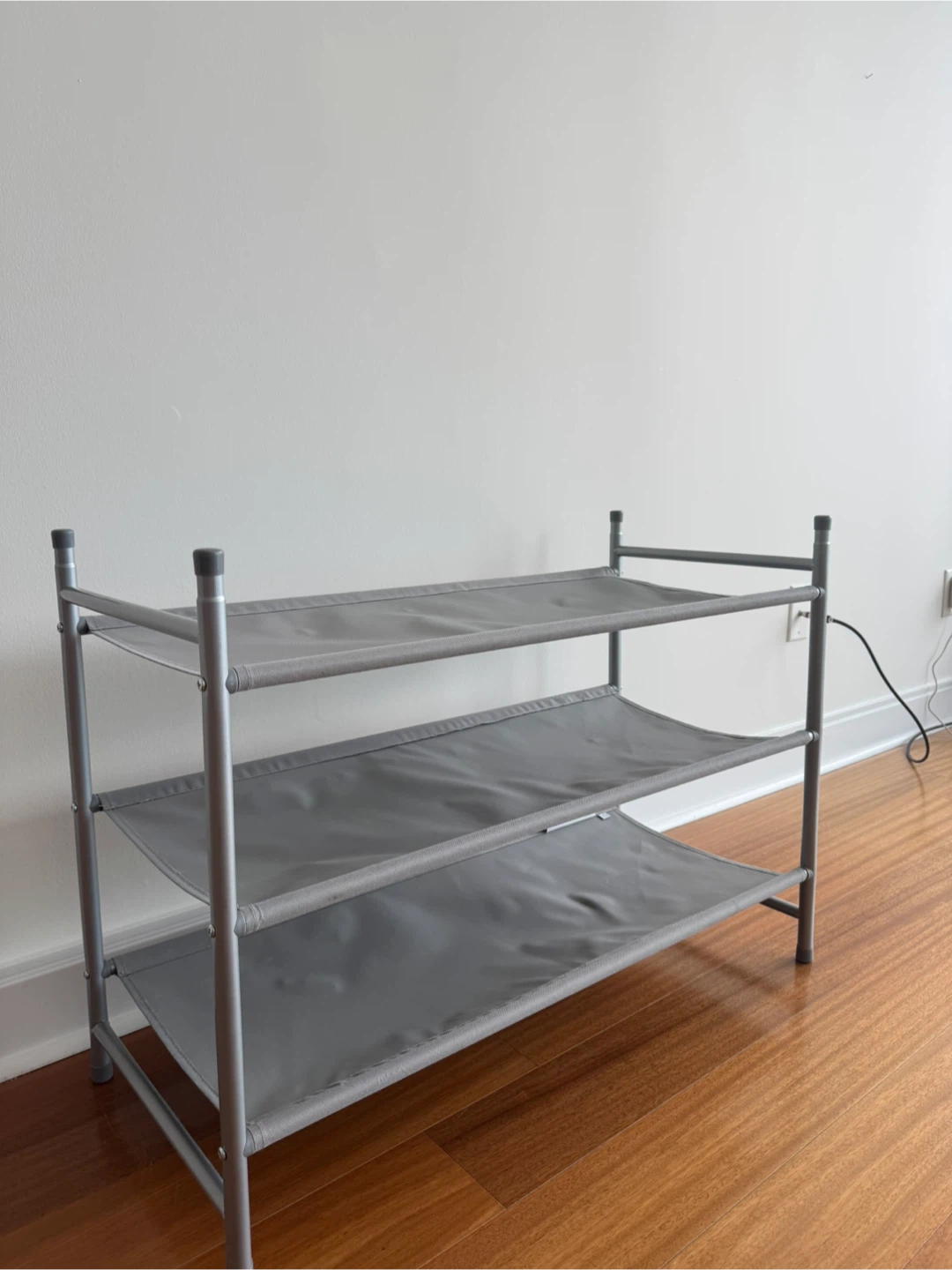 Stackable Ease 3-Tier Shoe Rack, Grey - photo 2