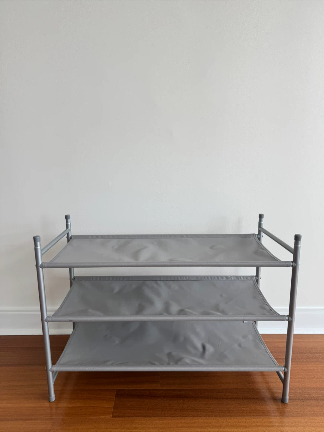 Stackable Ease 3-Tier Shoe Rack, Grey - photo 3