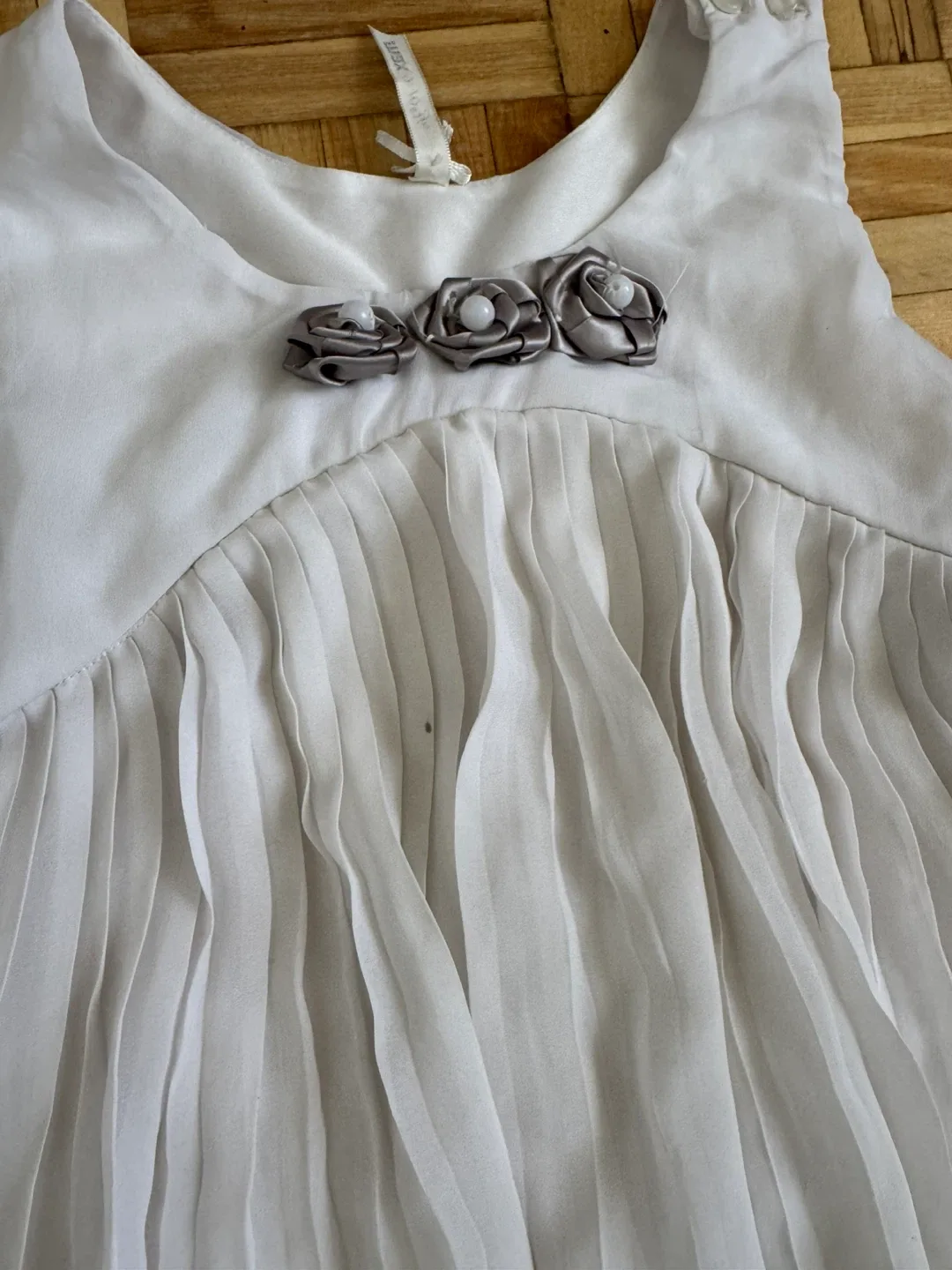 White Dress with Grey Accents; size 9/10 image indicator(2)
