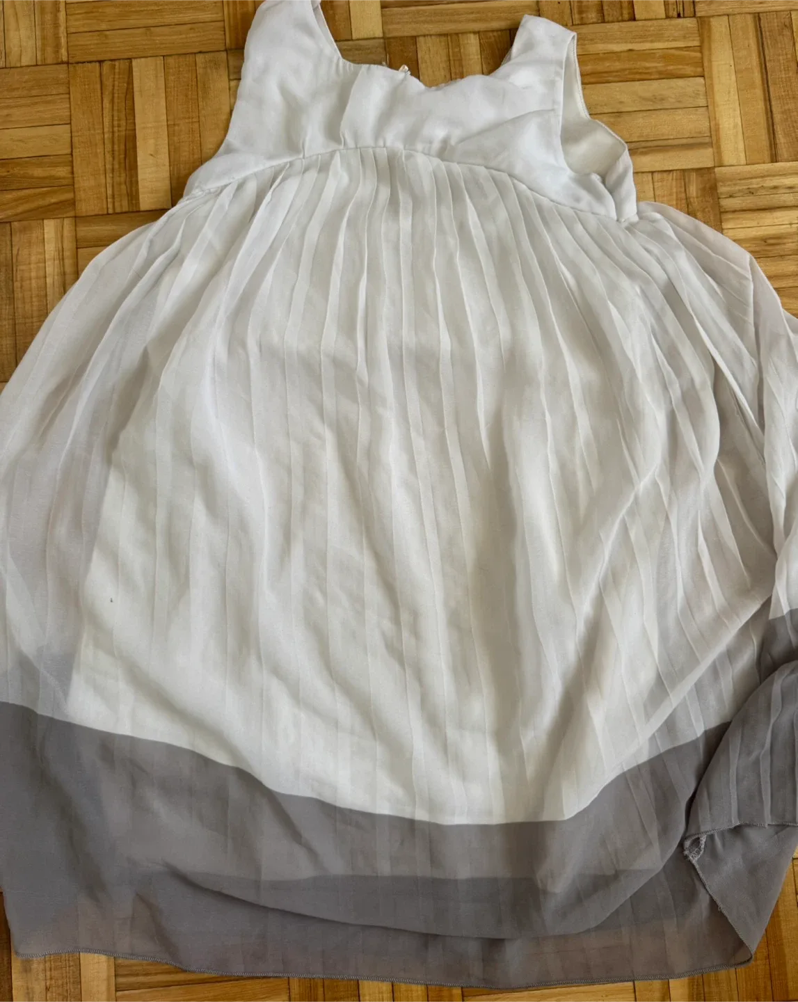 White Dress with Grey Accents; size 9/10 image indicator(3)