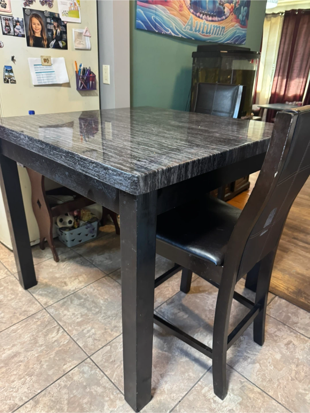 Black Dining Table with 4 Chairs