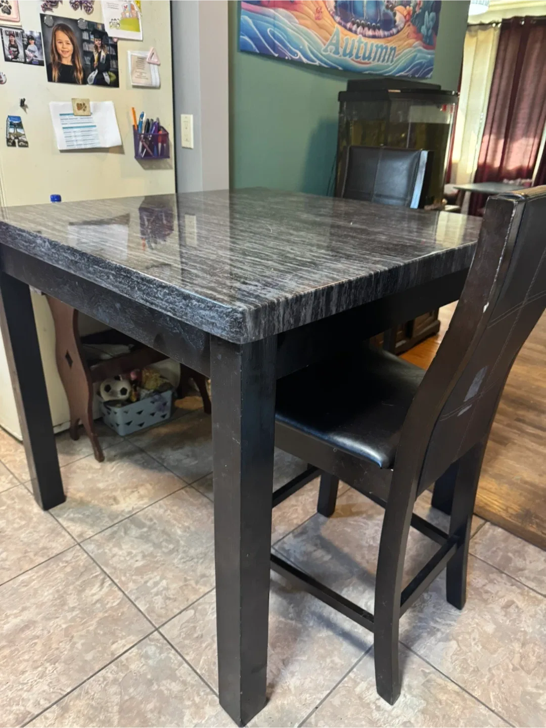 Black Dining Table with 4 Chairs