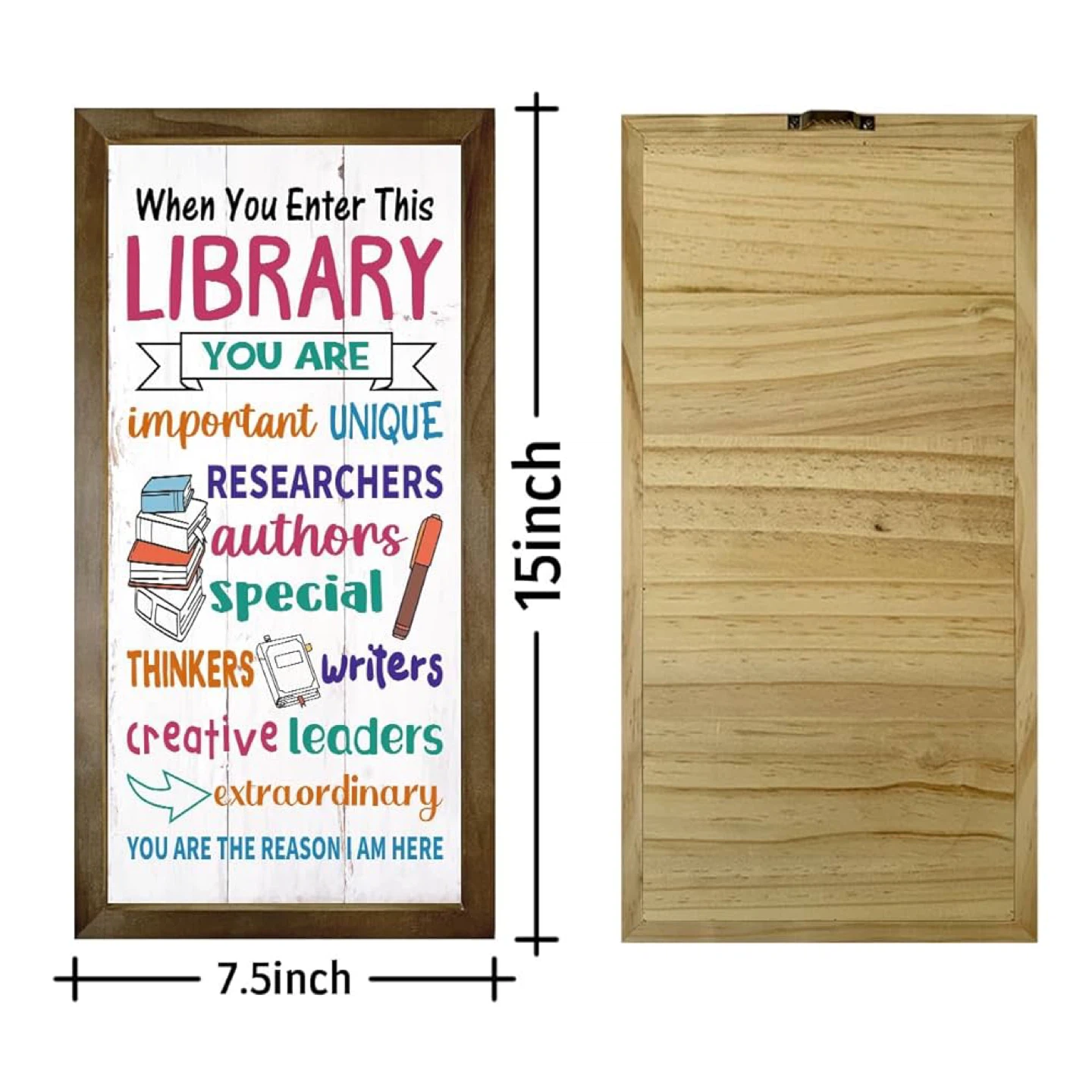 New Rustic Wood Library Wall Décor - photo 2